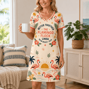 Personalized Flamingo V-Neck Dress | Better Together Beach Summer Dress for Women - FlamingoAholic