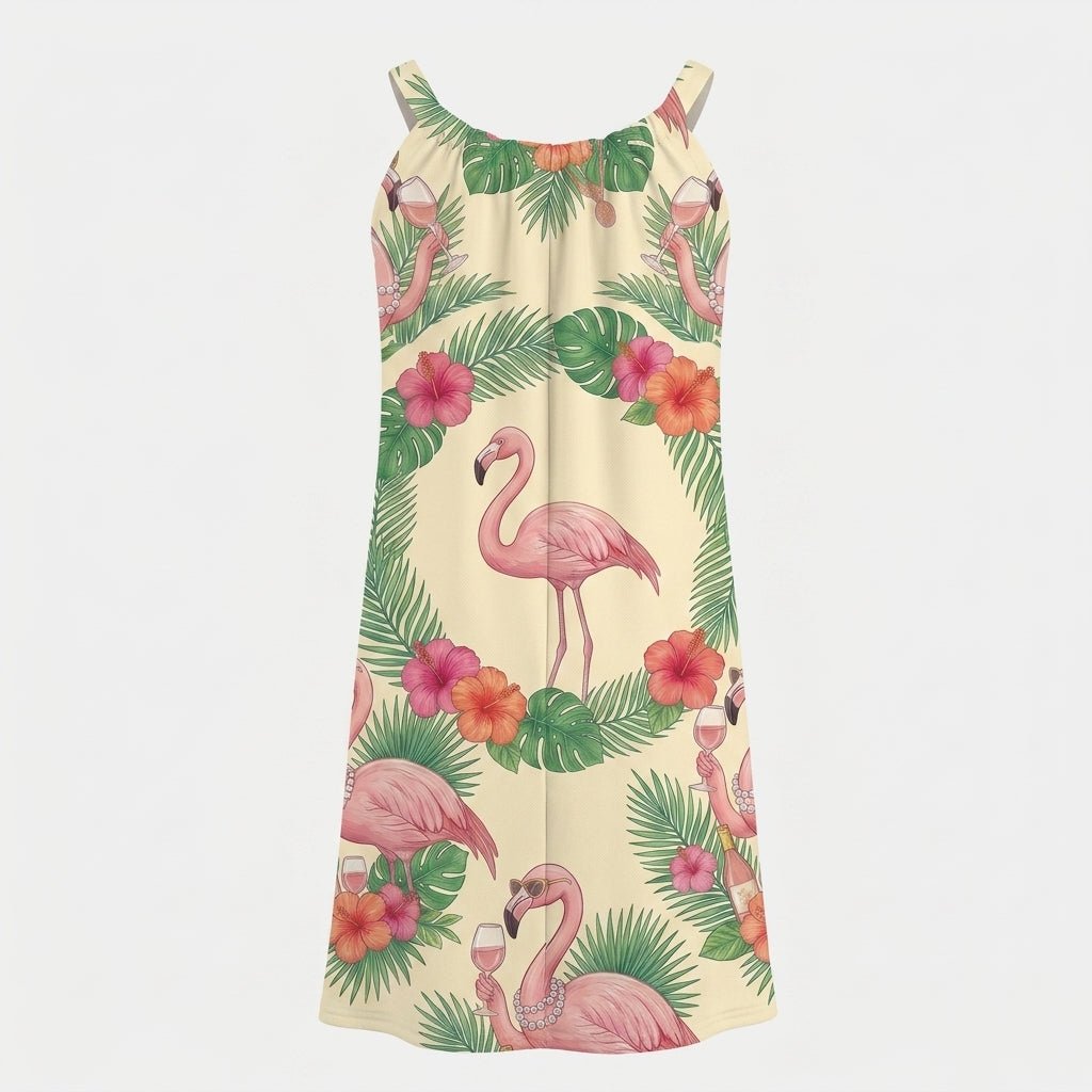 Personalized Flocking Fabulous Since 1976 Flamingo Tropical Summer Dress - FlamingoAholic