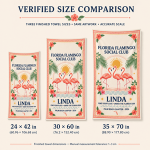 Personalized Florida Flamingo Beach Towel | Custom Pool Towel | Tropical Vacation Gift - FlamingoAholic
