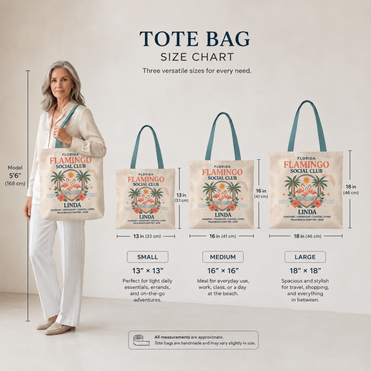 Personalized Florida Flamingo Social Club Tote Bag | Custom Beach Canvas Bag - FlamingoAholic