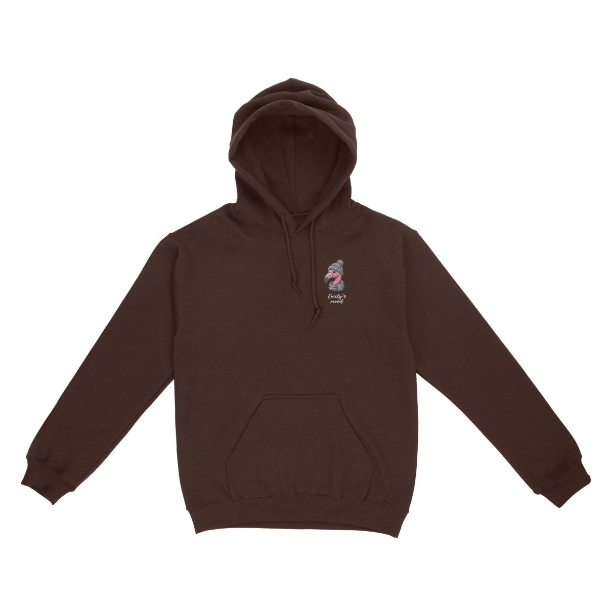 Personalized Funny January Flamingo Hoodie - Fran's Cozy Winter Mood Sweatshirt - FlamingoAholic