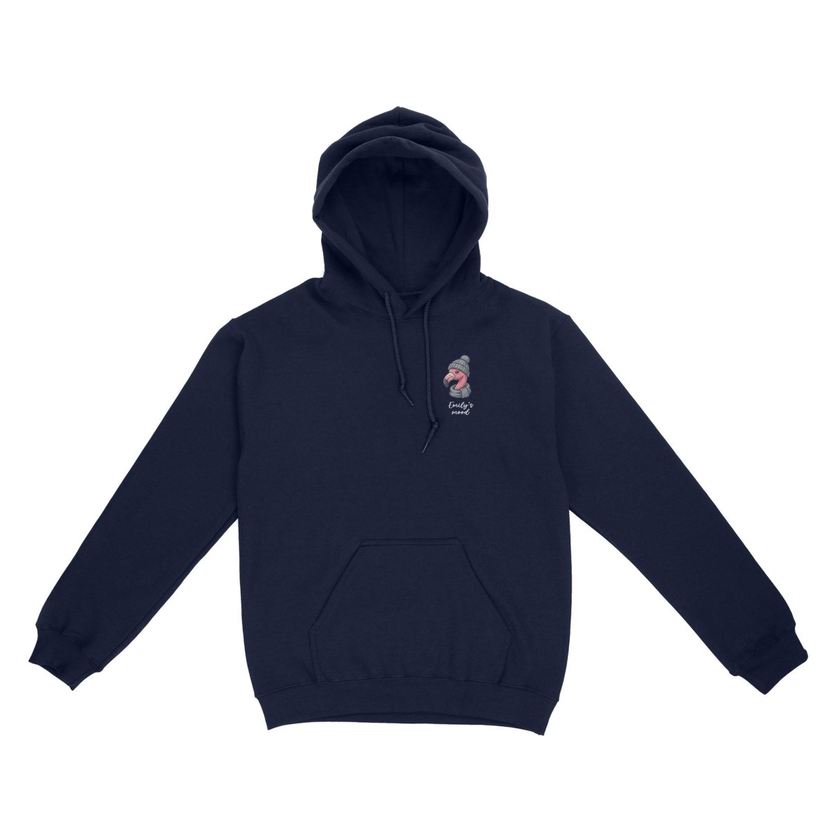 Personalized Funny January Flamingo Hoodie - Fran's Cozy Winter Mood Sweatshirt - FlamingoAholic