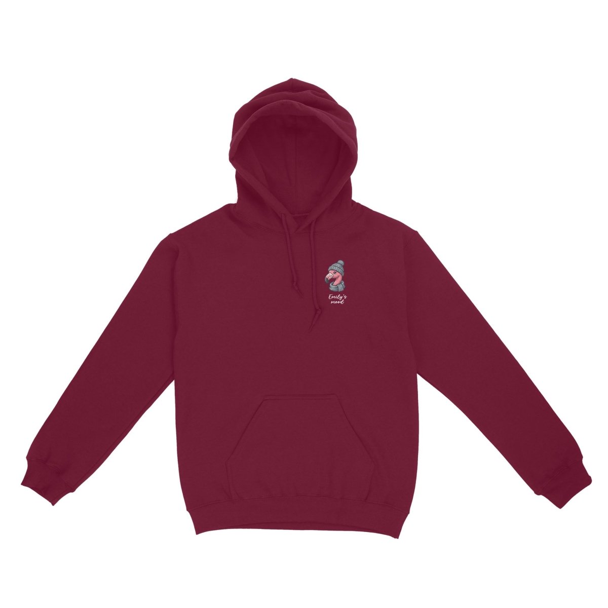 Personalized Funny January Flamingo Hoodie - Fran's Cozy Winter Mood Sweatshirt - FlamingoAholic