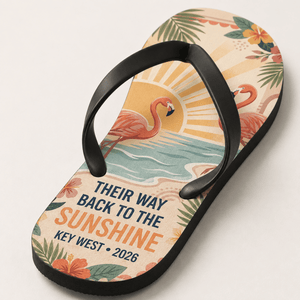 Personalized Good Friends Flamingo Flip Flops | Custom Best Friend Beach Sandals | Tropical Vacation Gift for Women - FlamingoAholic