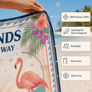 Personalized Good Friends Sarong | Custom Flamingo Beach Wrap | Best Friends Vacation Gift - FlamingoAholic