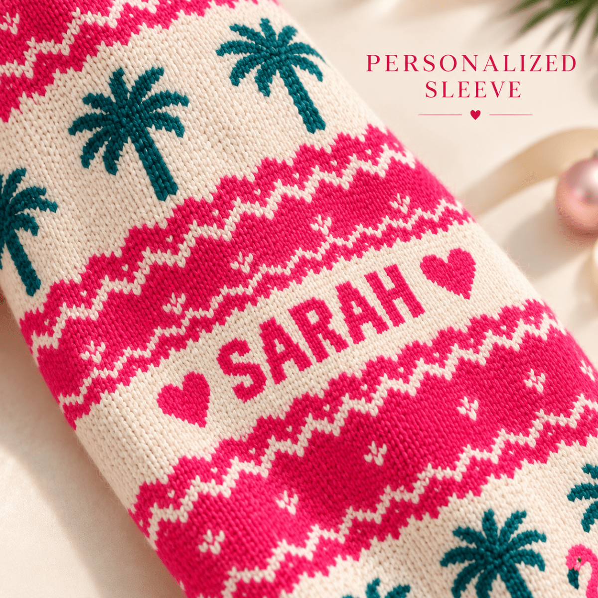 Personalized I Am Dreaming Of A Pink Christmas Flamingo Knitted Sweater & Cardigan - FlamingoAholic