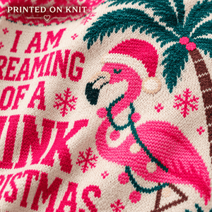 Personalized I Am Dreaming Of A Pink Christmas Flamingo Knitted Sweater & Cardigan - FlamingoAholic