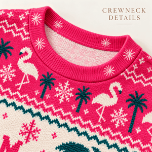 Personalized I Am Dreaming Of A Pink Christmas Flamingo Knitted Sweater & Cardigan - FlamingoAholic