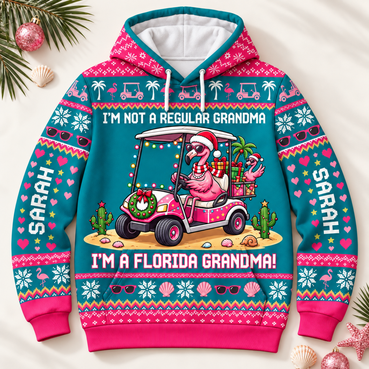Personalized I’m Not A Regular Grandma I’m A Florida Grandma Flamingo Sweater & Hoodie - FlamingoAholic