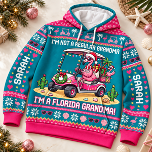 Personalized I’m Not A Regular Grandma I’m A Florida Grandma Flamingo Sweater & Hoodie - FlamingoAholic