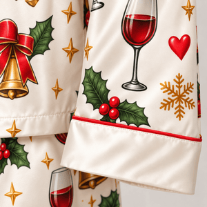 Personalized It's the Most Wonderful Wine of the Year Satin Pajamas Set - FlamingoAholic