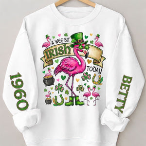 Personalized Leprechaun Flamingo St. Patrick's Day Sweatshirt - Custom Year & Name 'A Wee Bit Irish' Tee - FlamingoAholic