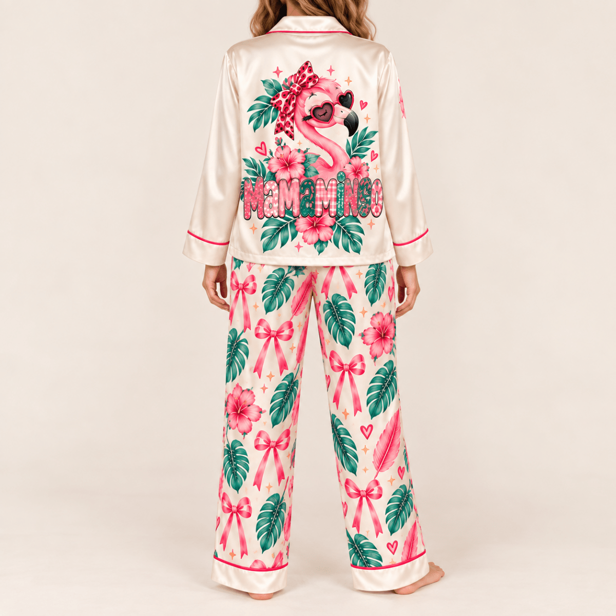 Personalized Mamamingo Flamingo Pajama Set for Women - FlamingoAholic