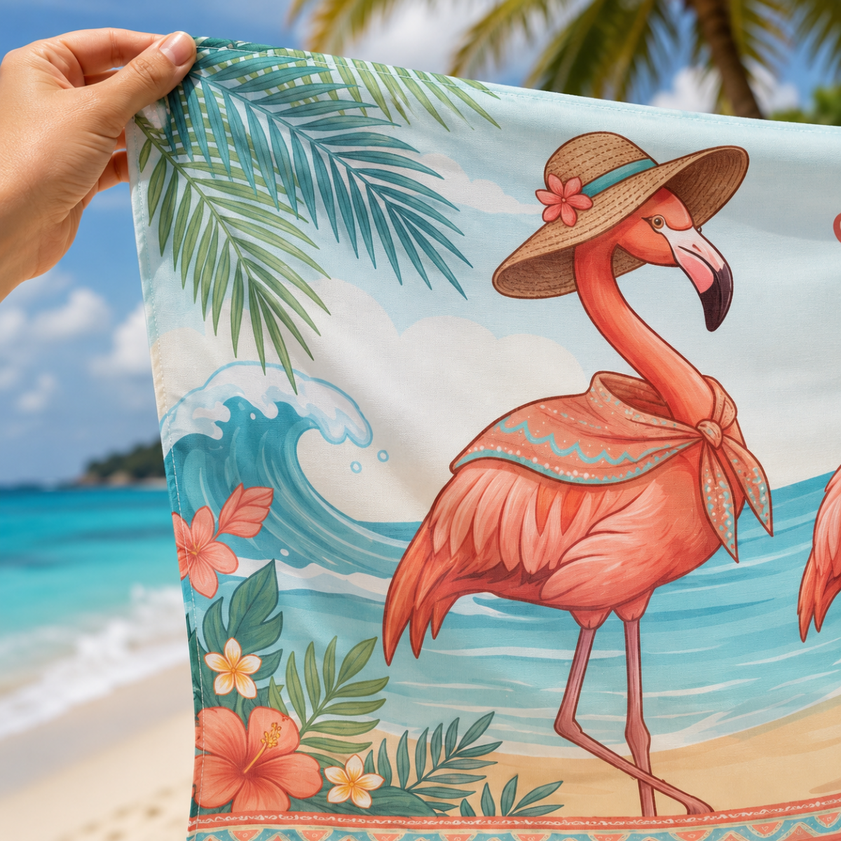 Personalized Mamamingo Sarong | Custom Flamingo Beach Cover Up | Mom Beach Vacation Gift - FlamingoAholic