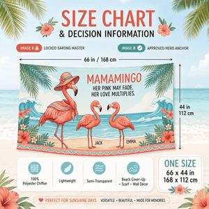 Personalized Mamamingo Sarong | Custom Flamingo Beach Cover Up | Mom Beach Vacation Gift - FlamingoAholic