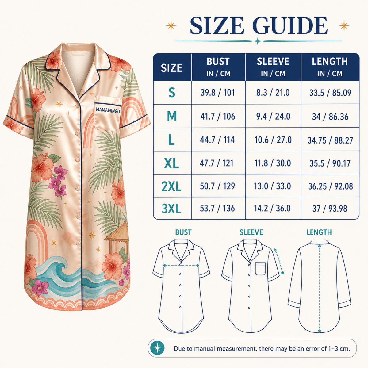 Personalized Mamamingo Satin Pajama Shirt Dress | Custom Mom Flamingo Sleep Shirt | Mother's Day Pajama Dress Gift - FlamingoAholic