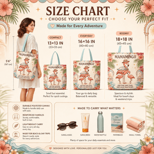 Personalized Mamamingo Tote Bag | Custom Flamingo Mom Beach Canvas Shopping Bag - FlamingoAholic