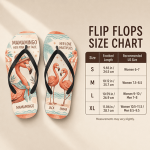 Personalized Mamingo Flamingo Flip Flops | Custom Mom Beach Sandals | Mother's Day Gift from Kids - FlamingoAholic