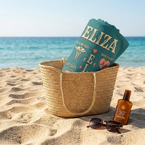 Personalized Nurse Beach Towel - Custom Name "Skilled. Dedicated. Indispensable." - FlamingoAholic
