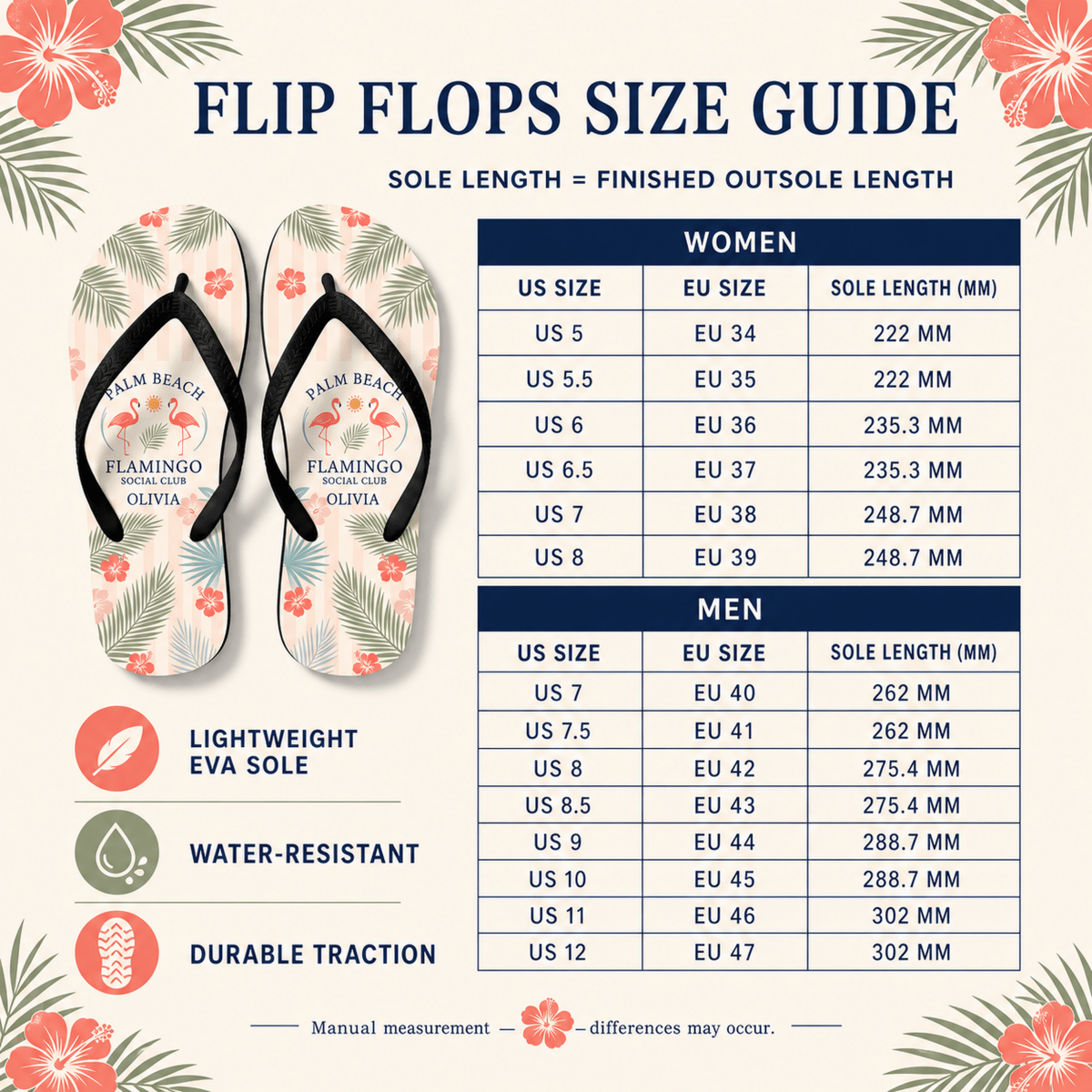 Personalized Palm Beach Flamingo Social Club Flip Flops | Custom Coastal Beach Sandals for Women | Resort Vacation Slides - FlamingoAholic