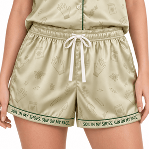 Personalized Plant Diva Satin Pajama Set for Women, Funny Gardening Pajamas - FlamingoAholic