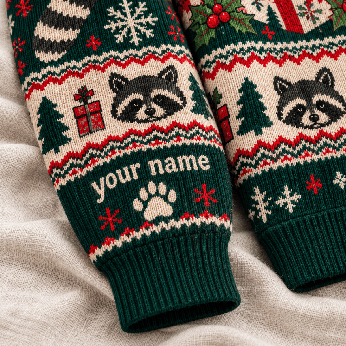 Personalized Raccoon Christmas Knitted Sweater & Cardigan – I'm Your Present - FlamingoAholic