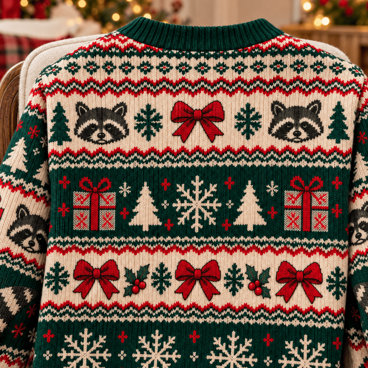 Personalized Raccoon Christmas Knitted Sweater & Cardigan – I'm Your Present - FlamingoAholic
