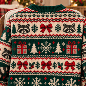Personalized Raccoon Christmas Knitted Sweater & Cardigan – I'm Your Present - FlamingoAholic