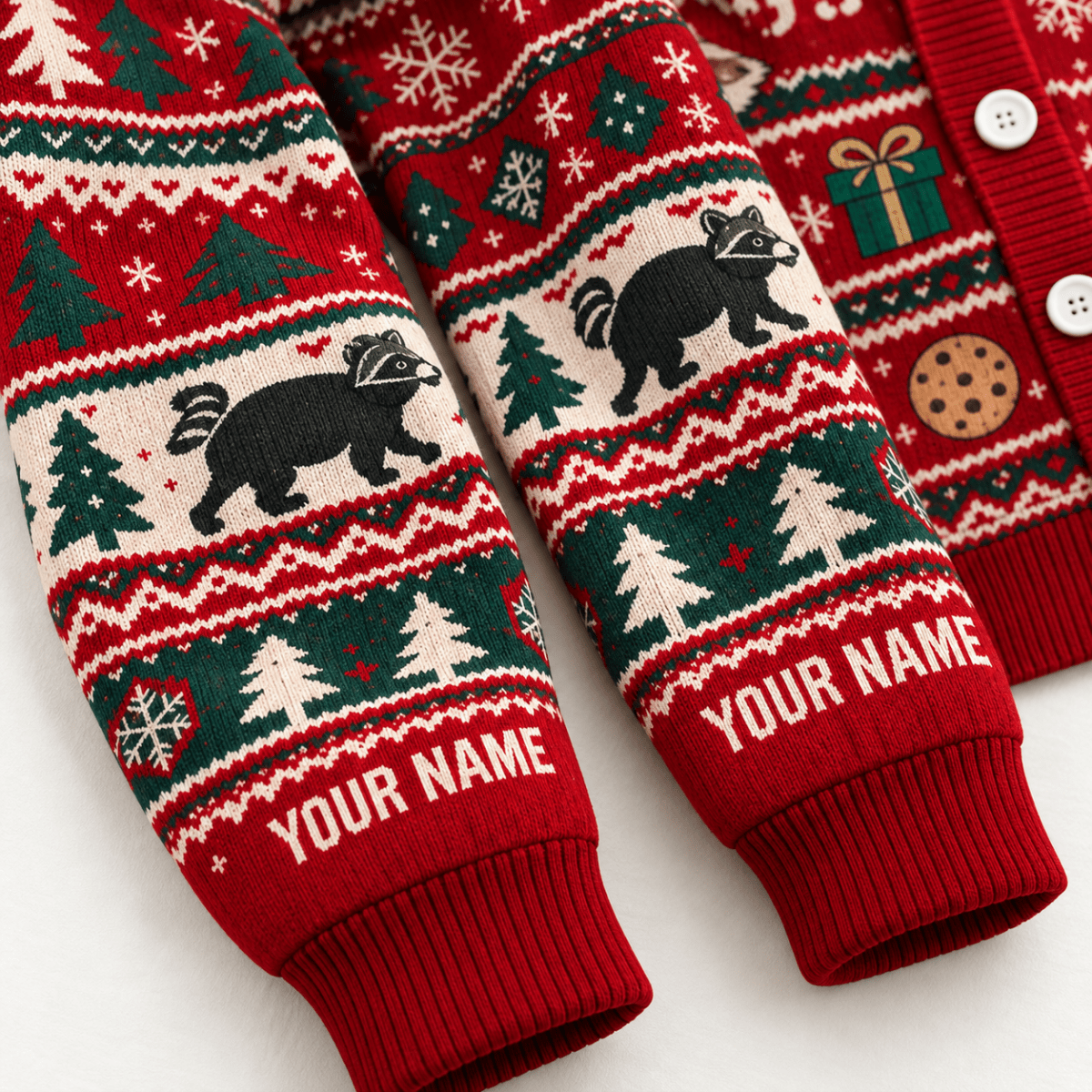 Personalized Raccoon Knitted Sweater & Cardigan – Not Naughty - FlamingoAholic