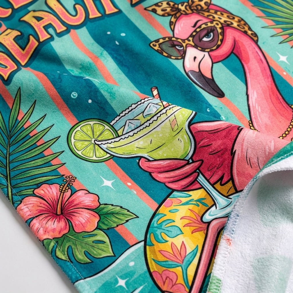 Personalized Resting Beach Face Flamingo Reserved For Custom Beach Towel - FlamingoAholic