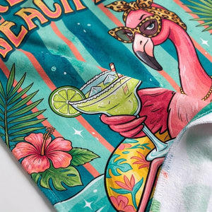 Personalized Resting Beach Face Flamingo Reserved For Custom Beach Towel - FlamingoAholic