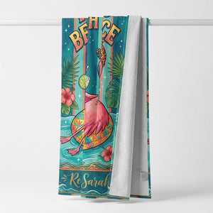 Personalized Resting Beach Face Flamingo Reserved For Custom Beach Towel - FlamingoAholic