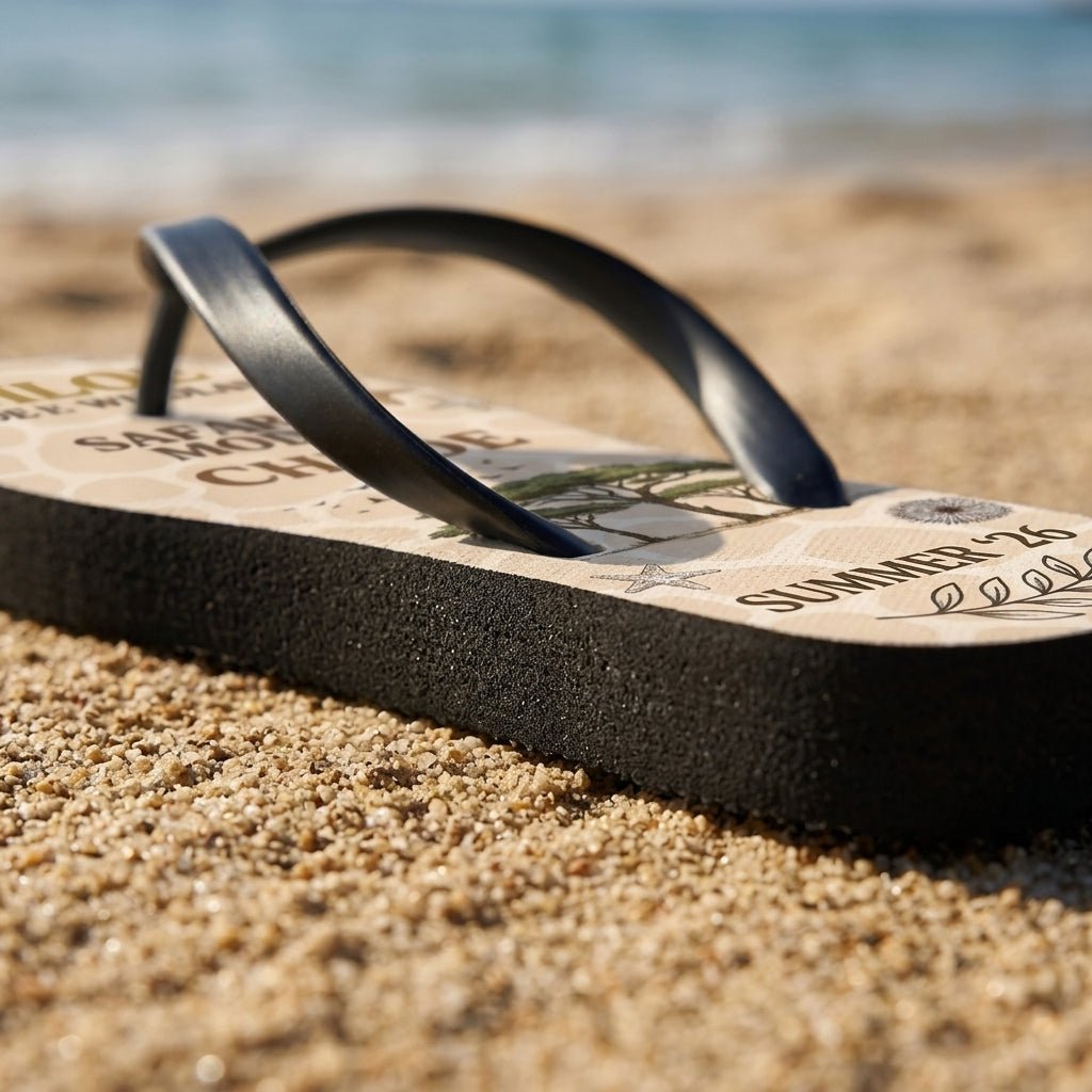 Personalized Safari Lightweight Flip Flops - Custom Name "Chloe" - FlamingoAholic