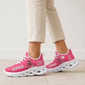 Personalized Sassy Flamingo Chunky Sneakers – Custom Name Pink Shoes - FlamingoAholic