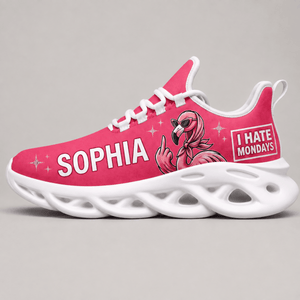 Personalized Sassy Flamingo Chunky Sneakers – Custom Name Pink Shoes - FlamingoAholic