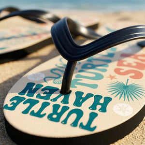 Personalized Sea Turtle Lightweight Flip Flops - Custom Name "Chloe" - FlamingoAholic