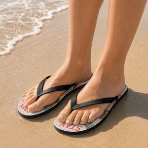 Personalized Stand Tall Stay Pink Flamingo Flip Flops | Custom Women's Beach Sandals | Inspirational Tropical Gift - FlamingoAholic