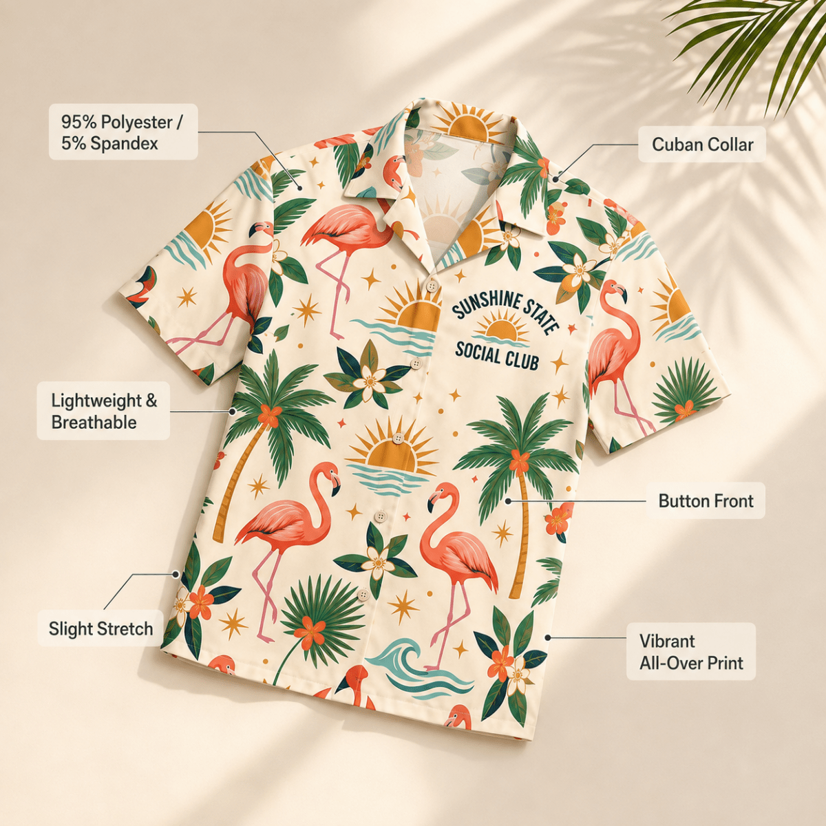 Personalized Sunshine State Glam-Mas Hawaiian Shirt for Women | Custom Girls Trip Florida Beach Vacation Shirt - FlamingoAholic