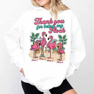 Personalized "Thank You For Being My Flock" T-Shirt - Custom Name Flamingo Friendship Gift - FlamingoAholic