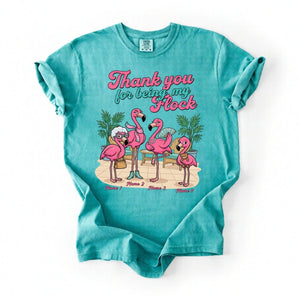 Personalized "Thank You For Being My Flock" T-Shirt - Custom Name Flamingo Friendship Gift - FlamingoAholic
