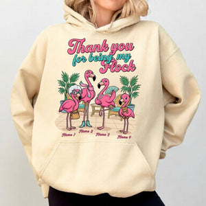 Personalized "Thank You For Being My Flock" T-Shirt - Custom Name Flamingo Friendship Gift - FlamingoAholic