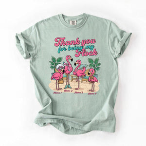 Personalized "Thank You For Being My Flock" T-Shirt - Custom Name Flamingo Friendship Gift - FlamingoAholic