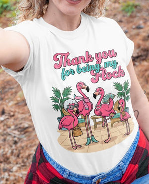 Personalized "Thank You For Being My Flock" T-Shirt - Custom Name Flamingo Friendship Gift - FlamingoAholic