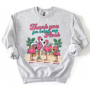 Personalized "Thank You For Being My Flock" T-Shirt - Custom Name Flamingo Friendship Gift - FlamingoAholic