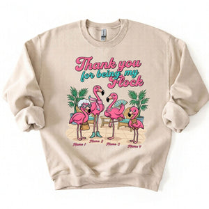Personalized "Thank You For Being My Flock" T-Shirt - Custom Name Flamingo Friendship Gift - FlamingoAholic