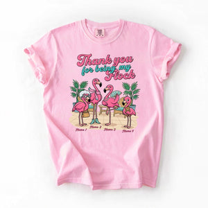 Personalized "Thank You For Being My Flock" T-Shirt - Custom Name Flamingo Friendship Gift - FlamingoAholic