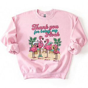 Personalized "Thank You For Being My Flock" T-Shirt - Custom Name Flamingo Friendship Gift - FlamingoAholic