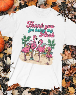 Personalized "Thank You For Being My Flock" T-Shirt - Custom Name Flamingo Friendship Gift - FlamingoAholic