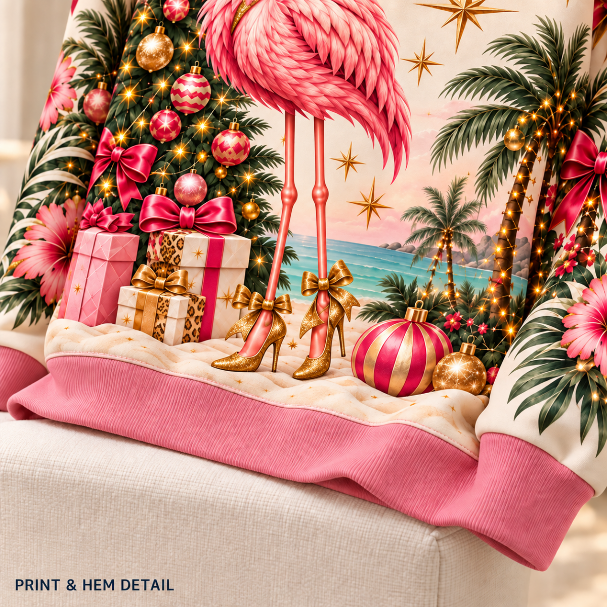Personalized Too Glam To Give A Damn Flamingo Christmas Sweater & Hoodie - FlamingoAholic