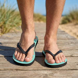 Personalized Turtle Turquoise Flip Flops - Custom Name Kids Summer Beach Sandals Gift - FlamingoAholic
